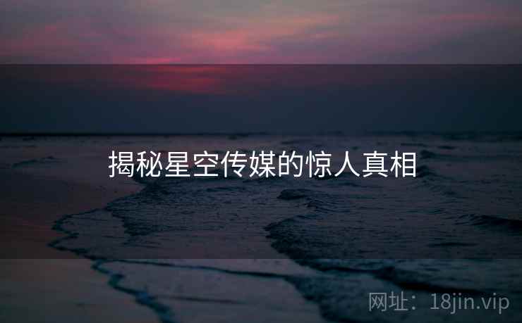 揭秘星空传媒的惊人真相 揭秘星空传媒的惊人真相